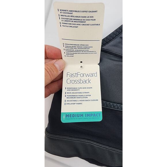 New NWT Brooks Fast Forward Crossback Black Sports Bra Size XXL - Picture 9 of 9